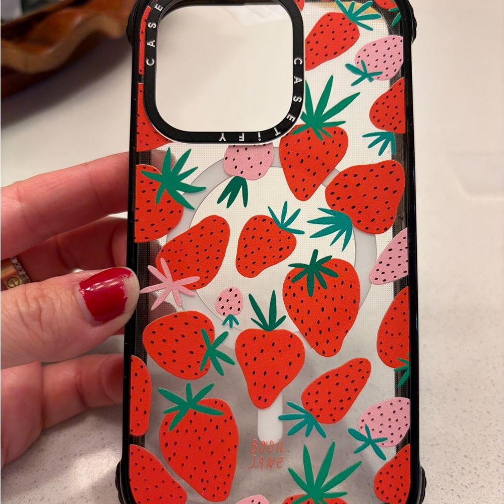 Casetify Strawberry Pattern Phone Case - Red and Green